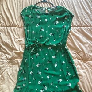 POPSUGAR Green Mini Sundress with Dolman Cap Sleeves